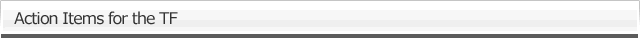 Action Items for the TF